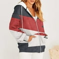 thumbnail image 6 of Usmixi 2023 Winter Womens Sweatshirt Coat Women Hooded Outwear Tops Trendy Color Patchwork Drawstring Hoodies Sweatshirt Coat Fall Long Sleeve Open Front Zip Loose Jacket with Pocket Up to 65% off, 6 of 6