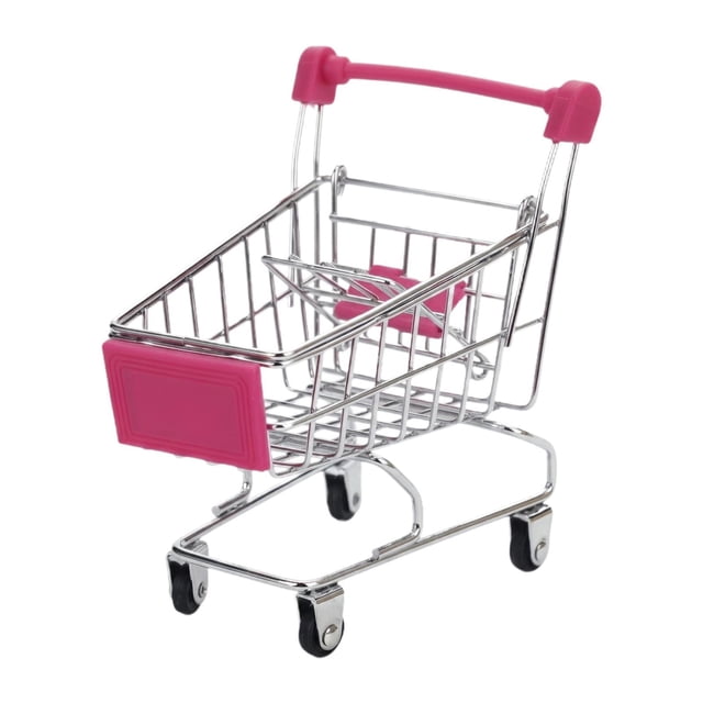 Mini carrito de compras de juguete, divertido y práctico para niños y niñas de 3 años en adelante. Rojo rosa