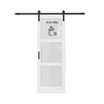 thumbnail image 3 of 30'' x 84'' 3-Piece Pantry/Bathroom/Kitchen/Laundry Barn Door-Frosted Glass and Wood Barn Door with Installation Hardware Kit, 3 of 7