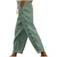 thumbnail image 2 of uublik Hiking Pants Women Mint Green with Pockets Casual Loose Comfy High Waisted Lounge Pants, 2 of 6
