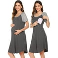 thumbnail image 1 of Chemise de Nuit 3 en 1 pour Accouchement/travail/allaitement, Robe de Maternité/hôpital pour Femmes/vêtement de Nuit pour l'Allaitement, 1 of 5