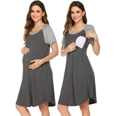 3 in 1 Delivery/Labor/Nursing Nightgown Women's Maternity Hospital Gown/Sleepwear for Breastfeeding,GTICPHYJ