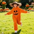 thumbnail image 5 of BOOMNY Halloween Flannel Pajamas Jumpsuit for Men And Women Hallowmas Pumpkin Face Graphic Long Sleeve Hooded Pjs Jumpsuit Cozy Warm Loungewear Homewear, 5 of 6