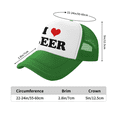 thumbnail image 3 of I Heart Beer Love Food Funny Trucker Hat Mesh Cap Unisex Green, 3 of 5