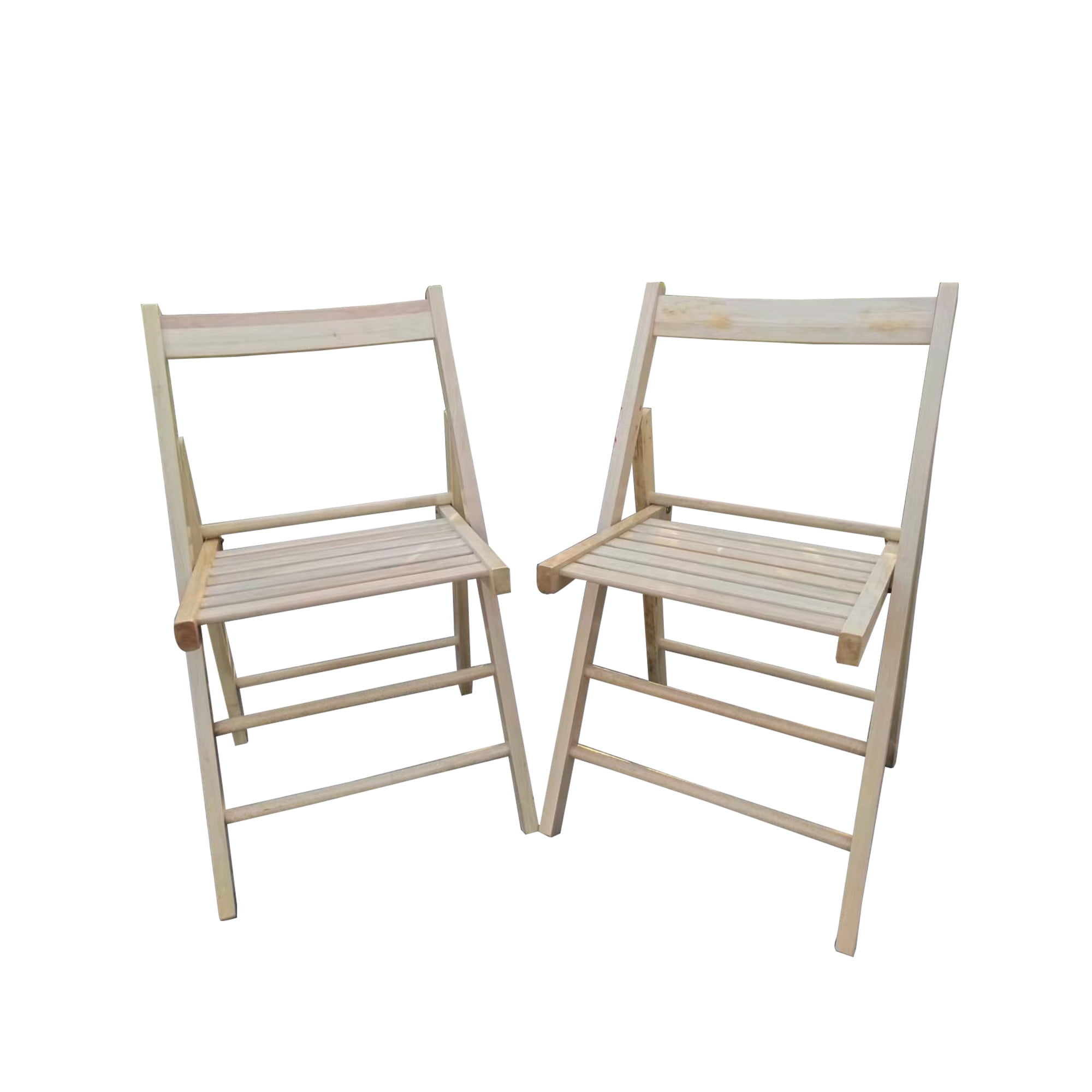 Homy Casa Folding Wooden Patio Chairs Set of 2 for Balcony Apartment Outdoor Relaxation, Natural
