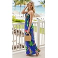 thumbnail image 5 of LA LEELA Women's Beach Casual Slit Maxi Strapless Dresses Summer Tube Dress One Size Navy, Floral, 5 of 5