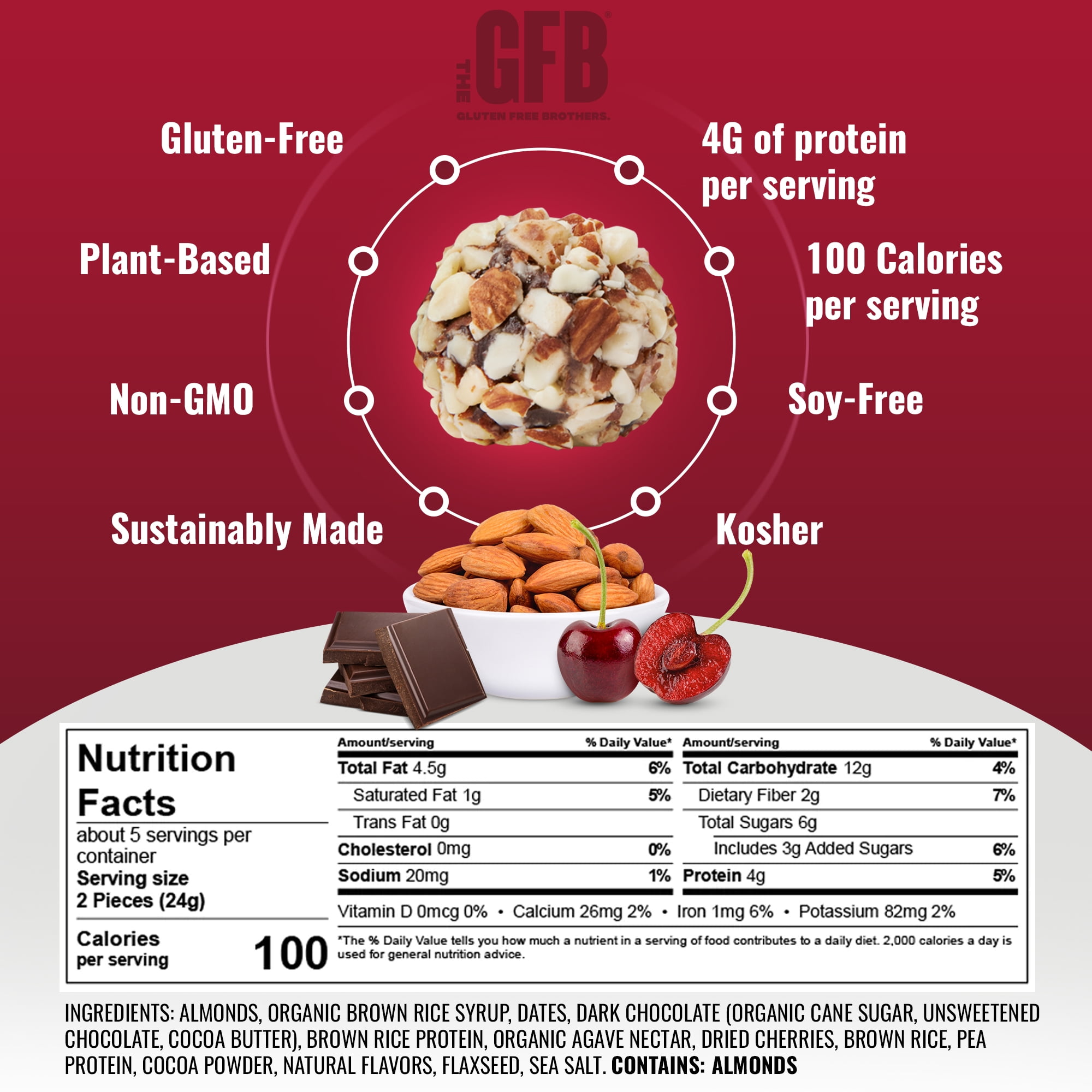 The GFB Gluten Free Protein Bites Variety Pack -Non GMO, Soy Free, Vegan, 4 oz 6 (CT)