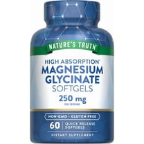 Magnesium Glycinate Softgels | 250mg | 60 Pills | High Absorption | by Nature's Truth