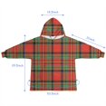 thumbnail image 7 of Red Green Checkerboard Checkered Pattern Blanket Hoodies for Kids 6-13YR Oversize Wearable Blanket Hoodies for Boys Girls Teens, 7 of 7