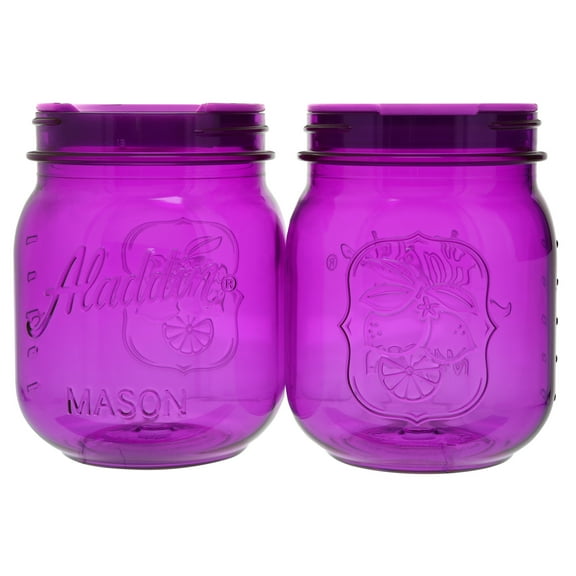 Aladdin 16oz Classic Mason Mug 2pk Purple