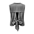 thumbnail image 4 of ClodeEU Women's Striped Crewneck Sleeveless Tank Top with Butterfly Back ,Solid Color Casual Summer Top Black,Women's Plus L, 4 of 6