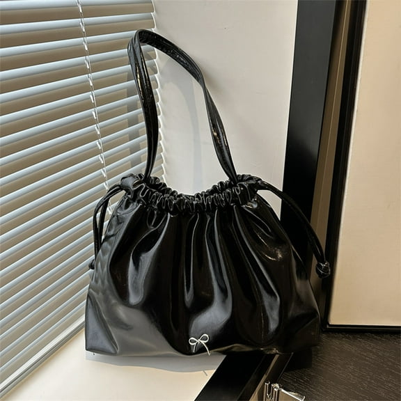 HengDidi Fashion Womens PU Leather Adjustable Crossbody Shoulder Bag Casual Purse Handbag for Dating Travel Shopping 12.59x10.23x3.93in Black Silver