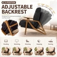 thumbnail image 3 of Ktaxon Mid Century Chenille Accent Chair, 5 Position Adjustable Recliner Chair, Rubber Wood Frame Lounge Chair for Living Room Bedroom Office Black, 3 of 8