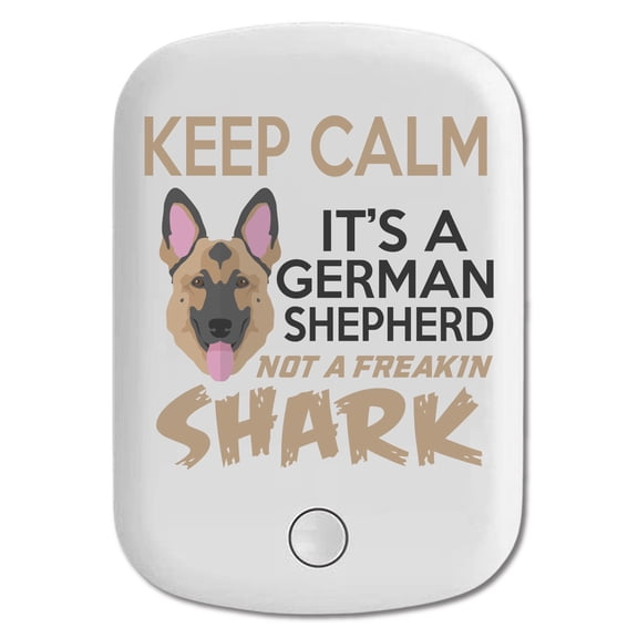 DistinctInk Magnetic Battery Pack, 5000 mAh Wireless Portable Charger with USB-C Cable, Compatible with MagSafe iPhone 14 / 13 / 12 Series - Keep Calm - It's a German Shepherd