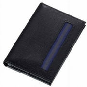 Caseti CABC003 Caseti Shiloh Black Leather Weave Pattern Thin Business Card Holder