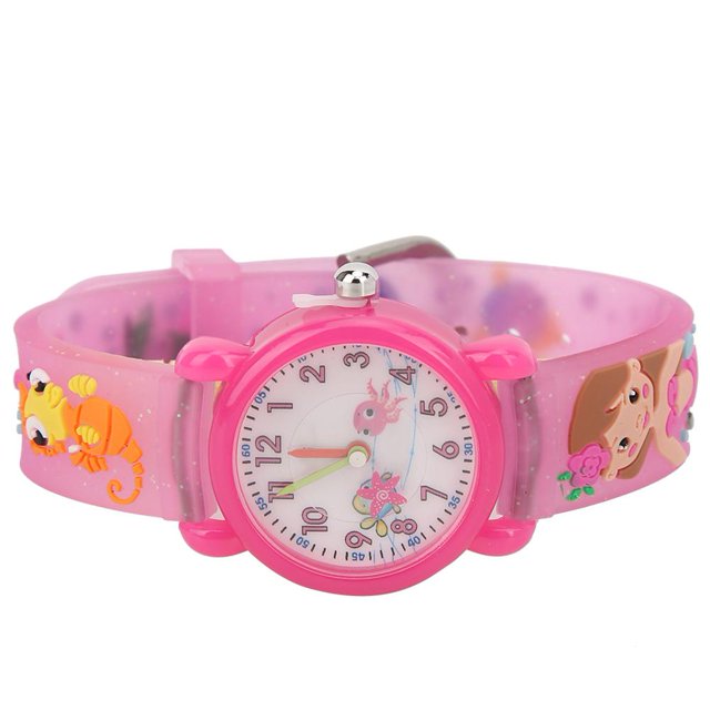 Dioche Children Watch,Cartoon Children Watch,Children Watch Cartoon Pattern Waterproof PVC Strap Quartz Children Watch
