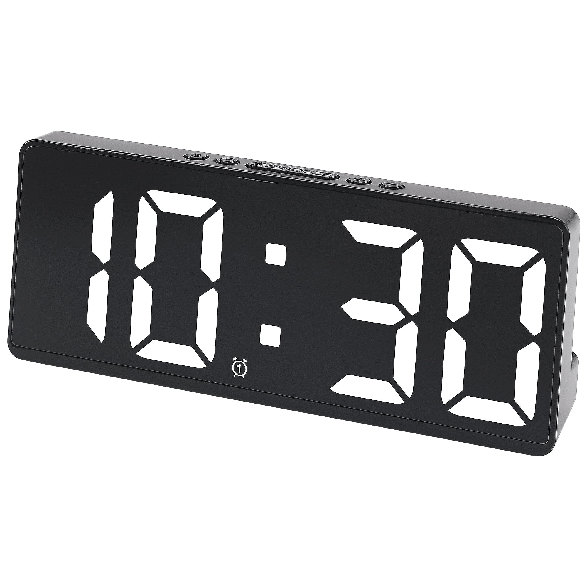 Unique Bargains Alarm Clock Black Housing and White Light 6.1L x 0.9W x 2.5H