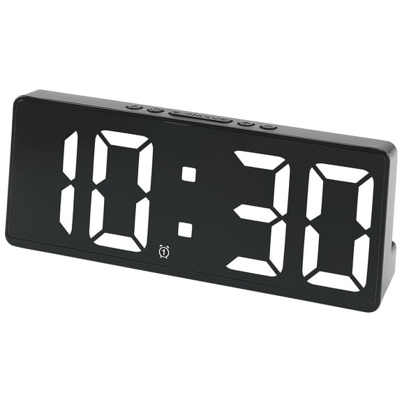 REGALWOVEN Alarm Clock Five Color Lights, Dual Alarms, Adjustable Brightness for Bedroom/Dorm Black Housing and White Light 6.1"L x 0.9"W x 2.5"H