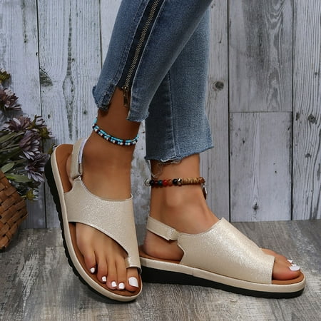 

HIBRO Fashion Women Summer Solid Color Comfortable Wedges Shoes Beach Peep Toe Breathable Sandals