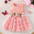thumbnail image 2 of KPOPLK Infant Girl Tutu Dress Princess Dress Summer Baby Girl Sleeveless Skirt Girls Butterfly Print Cute Dress for 9 12 18M 2T 3(18-24 Months,Pink), 2 of 7