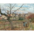 thumbnail image 2 of Pissarro, Camille 32x26 Gold Ornate Wood Framed with Double Matting Museum Art Print Titled - The Fence, 2 of 4