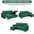 thumbnail image 4 of DEALTOPS Linen Reversible Sleeper Sectional Sofa Bed with Storage Chaise,Green, 4 of 11