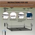 thumbnail image 6 of HOHYN Overhead Garage Storage Lift, Adjustable Heavy-Duty 47.24x47.24 Inch Ceiling Rack with Security Lock, Garage Organization System, 400lbs Load Rating (Standard Edition), 6 of 9