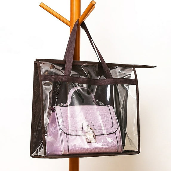 Visland Transparent Dustproof Large Capacity Storage Bag Organizer Holder Handbag Pouch