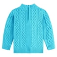 thumbnail image 3 of Toddler Baby Cable Knit Pullover Long Sleeve Kids Zipper Sweater, 3 of 4