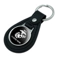 thumbnail image 2 of Marine Mom USMC White Logo on Black Officially Licensed Black Leather Keychain, 2 of 6
