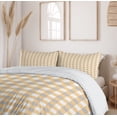 thumbnail image 6 of Ambesonne Geometric Duvet Cover Sets, Checkered Shabby Old, 2-Queen, Orange White Cadet Blue, 6 of 7