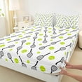 thumbnail image 3 of Castle Fairy Tennis Gamer Twin Sheet Sets 3pcs for Kids Teens,Sport Theme Twin Fitted Sheet Microfiber,Ball Game Breathable Flat Sheet,Breathable Home Decor, 3 of 7