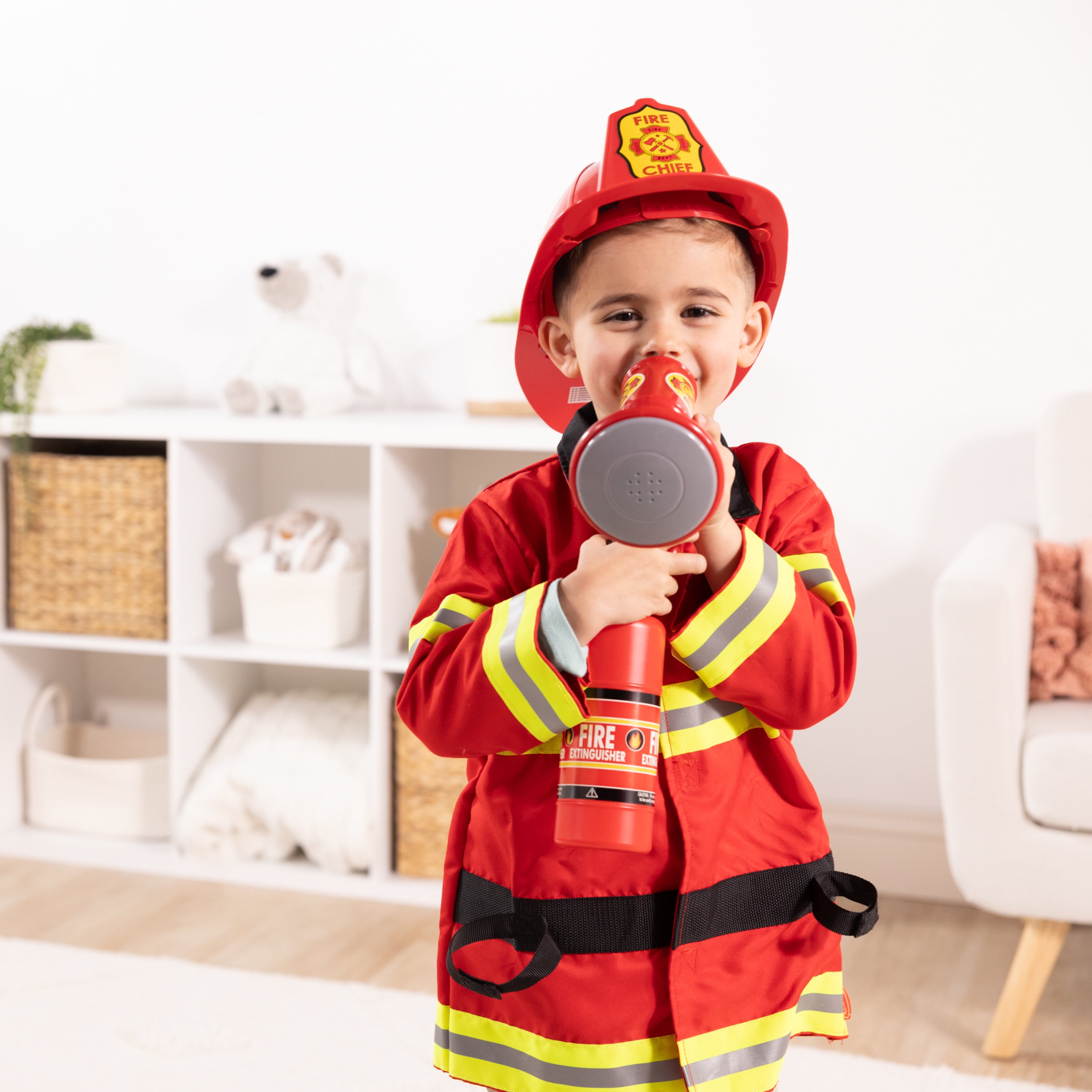 Melissa Doug Fire Chief Costume Role Play Dress Up Set 6 pcs