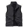 thumbnail image 4 of WRKEKC Softshell Vest for Men Stand Collar Zip-Up Multi Pocket Windproof Sleeveless Outerwear for Hiking and Daily Outfits, 4 of 9