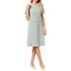 thumbnail image 2 of Vestido de Tweed para Mujer INSPIRE CHIC con Botones, Manga Corta, Elegante, Tipo Sheath, Color Azul Verde, 2 of 4