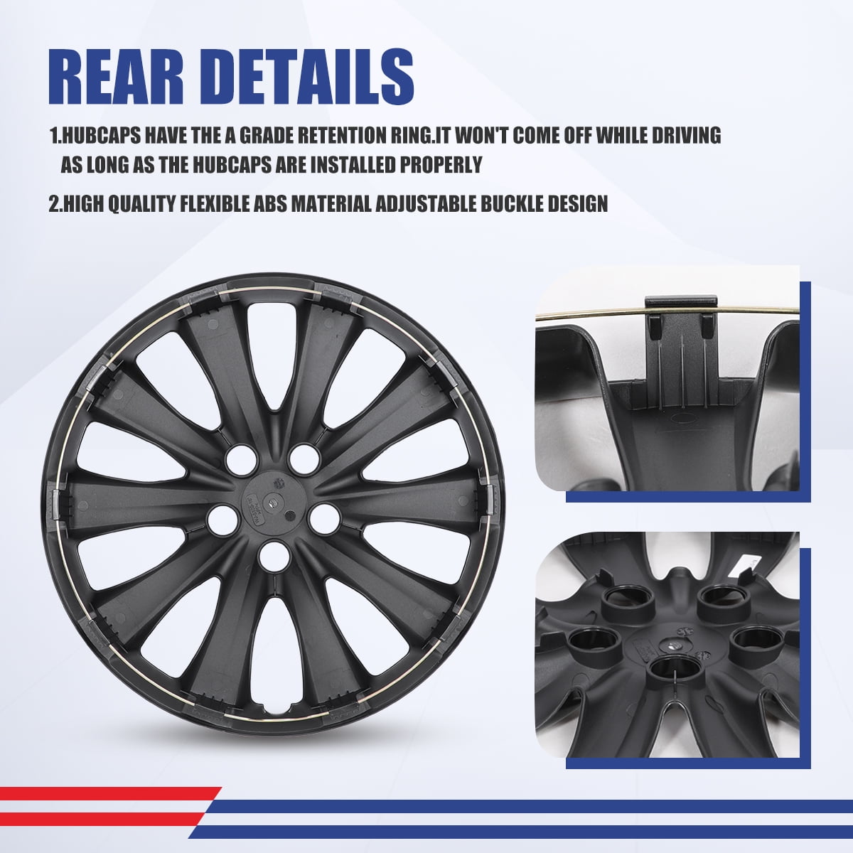 4 Pack 16" Hubcap Wheel Cover For 2009-2013 Toyota Corolla,Wheel Rim Cover Compatible With Steel Wheels,Snap On Hub Caps Replacement,ABS&PC Material,Black Lacquer