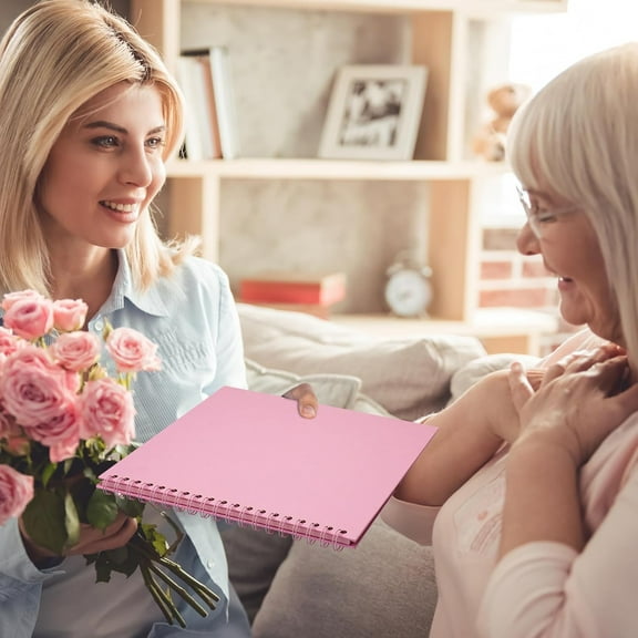 Scrapbook Album, 7×7In Scrapbook, 40 Pages Blank Scrapbook Hardcover Thick Kraft Page Photo Book, Travel Scrapbook Memory Book, Birthday & Holiday Gifts, Wedding Anniversary Scrapbook Supplies, Pink