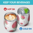 thumbnail image 4 of 12oz Stainless Steel Insulated Wine Tumbler with Lid and Straw – Double Wall Vacuum Mug for Hot & Cold Drinks, 304 Steel Interior, Sweat-Free Design, 4 of 5