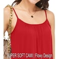 thumbnail image 4 of QRIC Women's Basic Solid Cami with Built-in Shelf Bra Flowy Swing Pleated Camisole With Adjustable Straps (S-4XL), 4 of 4