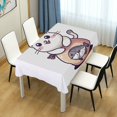 thumbnail image 4 of Yayeee Tablecloths 54" x 54" Rectangle Wrinkle Resistant Party Table Cover, White Cute Cat, 4 of 8
