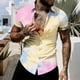 thumbnail image 1 of Ceisia Gradient Print Short Sleeve Button-Down Shirts for Men Slim Fit Casual Summer Beach Tops Yellow XXXL Gifts, 1 of 6