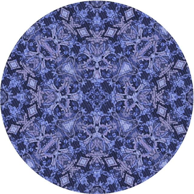 Ahgly Company Tapis d'Intérieur Lavables en Machine, Ronds, Transitionnels, Bleu Ardoise, Ronds de 7'
