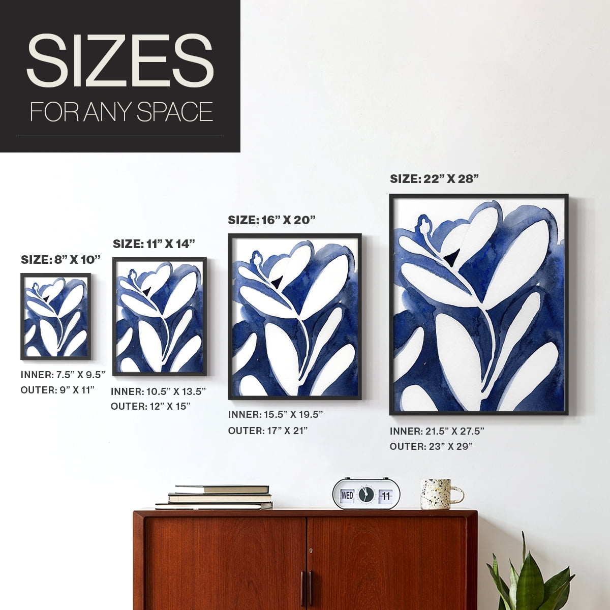 Blue Eucalyptus I Framed Print in Black Solid Wood Framed Print No Nail Hanging