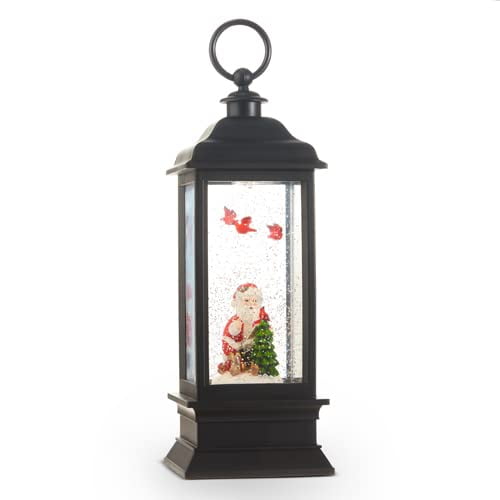 RAZ Imports Santa Reading a Book Animated Lighted Water Lantern, 11 inches