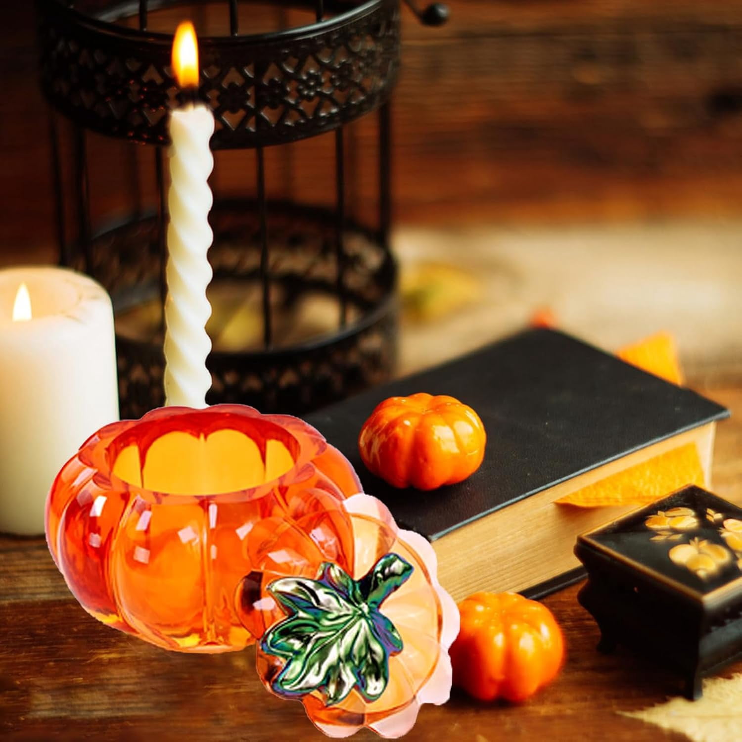 1PC Pumpkin Storage Box Silicone Mold, Pumpkin Shape Crystal Epoxy Mold with Lid, Epoxy Resin Jewelry Container Mold, Suitable for Halloween, Party, DIY, Crafts, Home Decoration