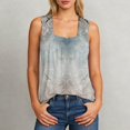 thumbnail image 2 of WEIWEN Workout Tank Tops Woman Square Neck Sleeveless Pleated Floral Camisole Women's Tank Tops Loose Fit Running Athletic Shirts Light Purple, XL, 2 of 4