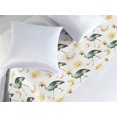 thumbnail image 2 of Bird Print Bed Runner, Bohemian Sun and Moon Pattern and Watercolor Cranes Illustration, Decorative Accent Bedding Scarf for Hotels Homes & Guest Rooms, King, Pale Earth Yellow Ivory, by Ambesonne, 2 of 3