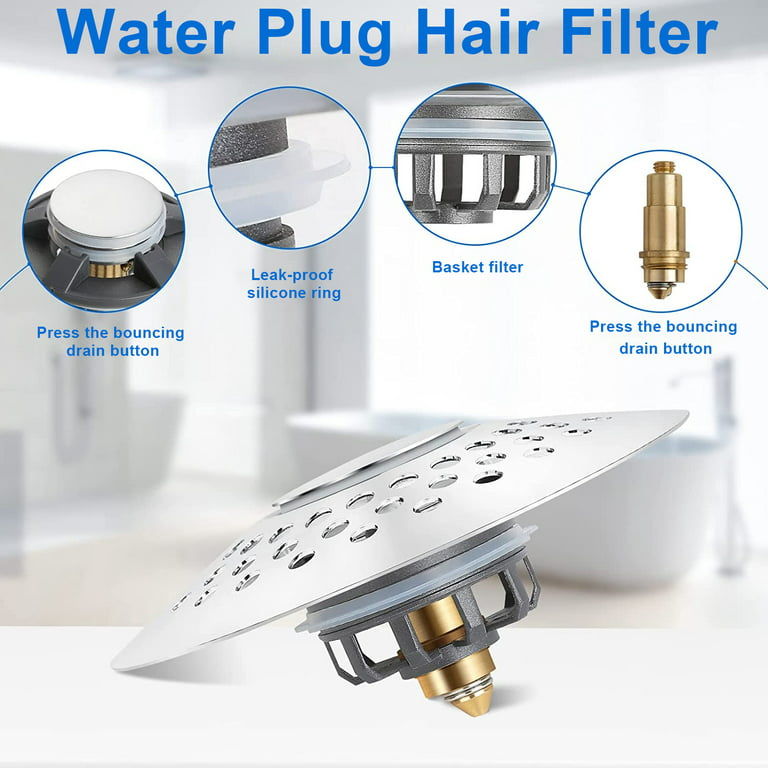 Hair Catcher for Shower Drain in Chrome with Extra Baskets