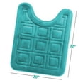 thumbnail image 2 of Clara Clark Bathroom Rugs, Velvet Memory Foam Bath Mat, Ultra Soft Non Slip and Absorbent - Waffled - Contour - Teal, 2 of 6