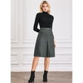 thumbnail image 3 of DARING DIVA Women's Knee Length Skirt High Waist Tartan Plaid Skirt 2XL Dark Grey, 3 of 6